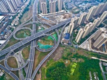 Aerial photography bird-eye view of City viaduct bridge road lan royalty free stock image Aerial photography bird-eye view of City viaduct bridge road lan royalty free stock image