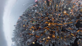 Aerial Top View Of Hong Kong Downtown, Republic Of China. Financial District And Business Centers In Technology Smart City In Asia Stock Photo