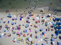 Aerial view of beach in Katerini, Greece. royalty free stock images Aerial view of beach in Katerini, Greece. royalty free stock images