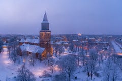 Cathedral of Turku at winter in Finland