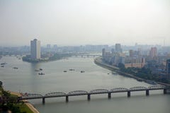Aerial view of the city, Pyongyang, North-Korea stock photography Aerial view of the city, Pyongyang, North-Korea stock photography