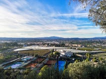 Aerial view of cityscape watched from a viewpoint on the mountain royalty free stock photo Aerial view of cityscape watched from a viewpoint on the mountain royalty free stock photo