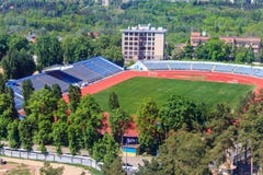 Aerial view of Dynamo Stadium in Kharkiv, Ukraine