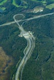 Aerial view of expressway to new chitosea airport in hokkaido ja royalty free stock images Aerial view of expressway to new chitosea airport in hokkaido ja royalty free stock images