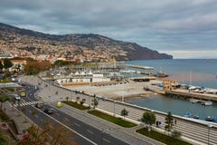 Aerial view of Funchal, capital city on Madeira Island royalty free stock photo Aerial view of Funchal, capital city on Madeira Island royalty free stock photo