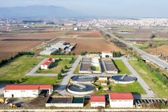 Aerial view of Giannitsa city sewage treatment plant royalty free stock photos Aerial view of Giannitsa city sewage treatment plant royalty free stock photos