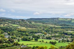 Aerial view of the Green Fields around Glendalough in Ireland stock photos Aerial view of the Green Fields around Glendalough in Ireland stock photos