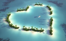 Aerial view of heart-shaped island royalty free illustration Aerial view of heart-shaped island royalty free illustration