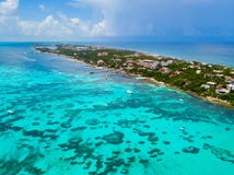 An aerial view of Isla Mujeres in Cancun, Mexico Stock Photo An aerial view of Isla Mujeres in Cancun, Mexico Stock Photo