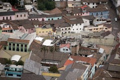 Aerial view of La Ronda, Quito Old Town royalty free stock photography Aerial view of La Ronda, Quito Old Town royalty free stock photography