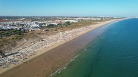 Aerial view of Manta Rota beach, which is part of a long sweep of fine sand