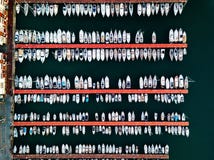 Aerial view of marina with boats and yachts in Italy royalty free stock photo Aerial view of marina with boats and yachts in Italy royalty free stock photo