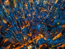 Aerial View Of Hong Kong Downtown. Financial District And Business Centers In Smart City, Technology Concept. Top View Royalty Free Stock Photo Aerial View Of Hong Kong Downtown. Financial District And Business Centers In Smart City, Technology Concept. Top View Royalty Free Stock Photo