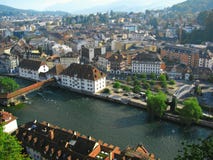 Aerial View Of Lucerne, Switzerland 2 Royalty Free Stock Images