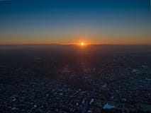 Aerial View Of Melbourne Suburban Houses At Sunrise Royalty Free Stock Image