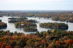 Aerial View Of Thousand Islands In Fall, New York, USA Stock Images Aerial View Of Thousand Islands In Fall, New York, USA Stock Images