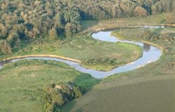 Aerial View Of Winding River. Royalty Free Stock Image Aerial View Of Winding River. Royalty Free Stock Image
