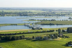 Aerial View On The River Rhine Stock Photos