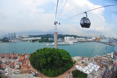 Aerial view of Singapore Harbor Front and Sentosa Stock Images Aerial view of Singapore Harbor Front and Sentosa Stock Images