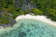 Aerial view of turquoise coastal waters in El Nido stock photography Aerial view of turquoise coastal waters in El Nido stock photography