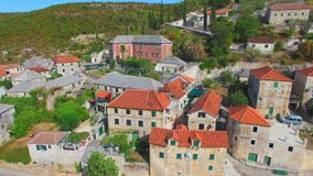Aerial view of the village of Dol on the island of Brac.