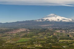 Aerial view of Volcano Etna, Sicily, Italy stock photography Aerial view of Volcano Etna, Sicily, Italy stock photography