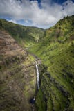 Aerial view of waterfall in Waimea Canyon, Kauai, Hawaii Royalty Free Stock Image Aerial view of waterfall in Waimea Canyon, Kauai, Hawaii Royalty Free Stock Image