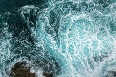 Aerial View Of Waves In Ocean