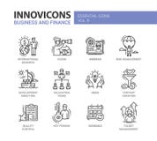 Affaires, ligne mince moderne icônes de finances de conception et pictogrammes illustration libre de droits Affaires, ligne mince moderne icônes de finances de conception et pictogrammes illustration libre de droits