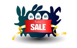 Affiche de fond de vente de Pâques avec le pourcentage d'oeufs et de remises Lapin mignon de bande dessinée avec les oeufs coloré illustration libre de droits Affiche de fond de vente de Pâques avec le pourcentage d'oeufs et de remises Lapin mignon de bande dessinée avec les oeufs coloré illustration libre de droits