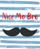 Affiche de vecteur avec la citation drôle Nice Mo Bro illustration stock Affiche de vecteur avec la citation drôle Nice Mo Bro illustration stock