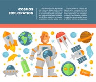 Affiche de vecteur d'exploration d'univers de cosmos illustration stock Affiche de vecteur d'exploration d'univers de cosmos illustration stock