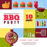 Affiche de vecteur ou calibre abstraite de bannière Illustration de BBQ et de gril Nourriture de barbecue, équipement et icônes d illustration de vecteur Affiche de vecteur ou calibre abstraite de bannière Illustration de BBQ et de gril Nourriture de barbecue, équipement et icônes d illustration de vecteur