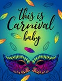 Affiche voor Carnaval met een helder vrouwelijk masker stock illustratie Affiche voor Carnaval met een helder vrouwelijk masker stock illustratie