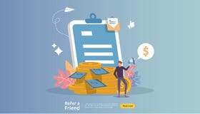 affiliate marketing concept. refer a friend strategy. people character shout megaphone sharing referral business partnership and stock illustration affiliate marketing concept. refer a friend strategy. people character shout megaphone sharing referral business partnership and stock illustration