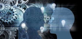 Affär för innovation för tankar för kommunikationsidékuggar Royaltyfria Foton Affär för innovation för tankar för kommunikationsidékuggar Royaltyfria Foton