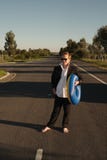 Affärsman med den rubber cirkeln Arkivfoto Affärsman med den rubber cirkeln Arkivfoto