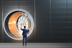 Affärsmannen i digitalt skydd mot cyberhot royaltyfria bilder Affärsmannen i digitalt skydd mot cyberhot royaltyfria bilder