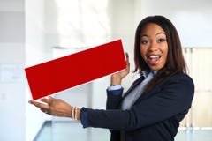 African American Businesswoman Holding Blank Sign royalty free stock image African American Businesswoman Holding Blank Sign royalty free stock image