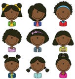 African American Girls Avatar Stock Photo African American Girls Avatar Stock Photo