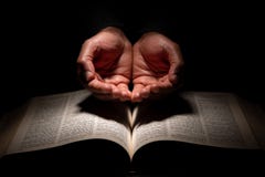 Free African American Man Praying With Hands Open On Top Of The Bible Royalty Free Stock Photography - 140307827