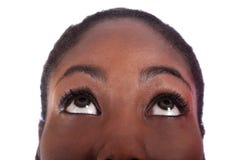 African American Woman Looking Up Royalty Free Stock Photography African American Woman Looking Up Royalty Free Stock Photography