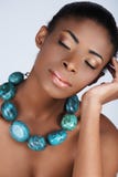 African beauty in necklace