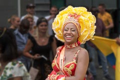 African girl laughing at the Rotterdam festival 2019