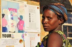 African woman waiting to vote