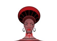 Afrikanischer Stamm kleidet weibliches Zulu, Porträt der netten südafrikanischen Frau Typische Kleidung für Ehefrauen, junges Mäd lizenzfreie abbildung Afrikanischer Stamm kleidet weibliches Zulu, Porträt der netten südafrikanischen Frau Typische Kleidung für Ehefrauen, junges Mäd lizenzfreie abbildung