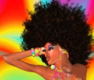 Afro Girl,Abstract Background
