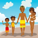 Afroamerikaner-Familien-Strand-Ferien Lizenzfreie Stockfotos Afroamerikaner-Familien-Strand-Ferien Lizenzfreie Stockfotos