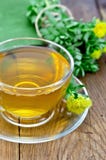 Aftreksel met Rhodiola Rosea op een houten raad royalty-vrije stock afbeeldingen Aftreksel met Rhodiola Rosea op een houten raad royalty-vrije stock afbeeldingen
