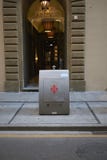 Afvalcontainers in Florence stock fotografie Afvalcontainers in Florence stock fotografie